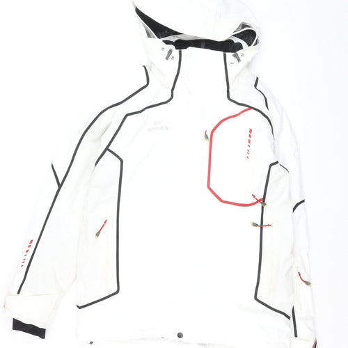 Eider Men's White L Waterproof Ski Jacket Hooded Insulated Lined