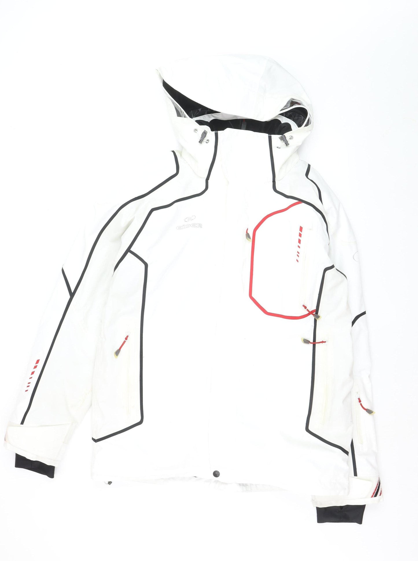 Eider Men's White L Waterproof Ski Jacket Hooded Insulated Lined