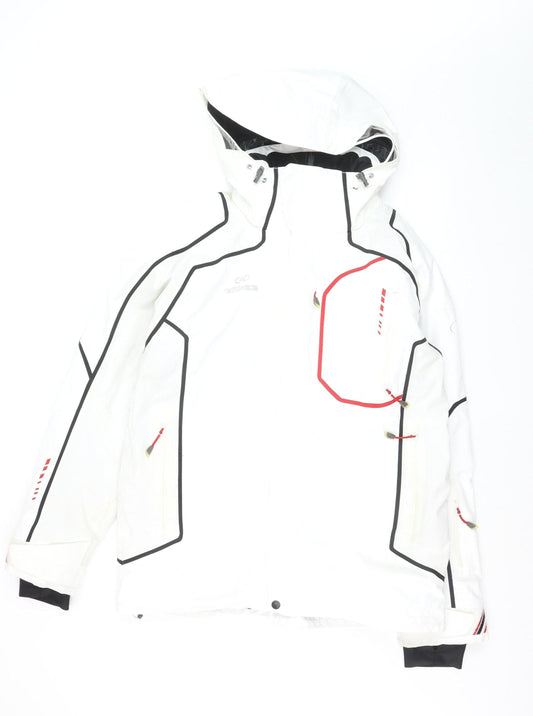 Eider Men's White L Waterproof Ski Jacket Hooded Insulated Lined
