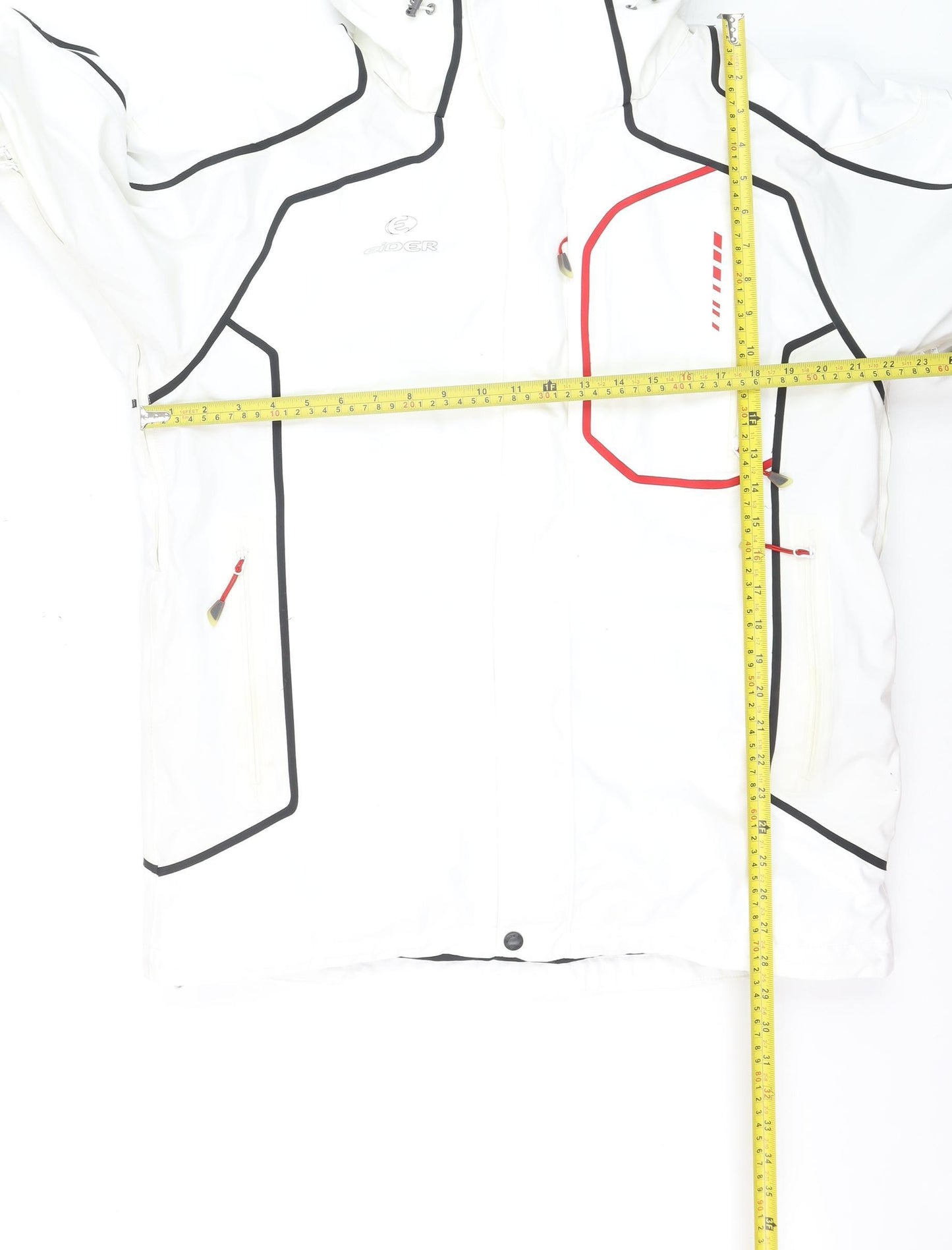 Eider Men's White L Waterproof Ski Jacket Hooded Insulated Lined