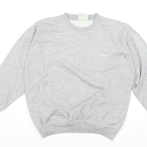 Wrangler Mens Grey Small Crew Neck Pullover Sweatshirt Classic Style