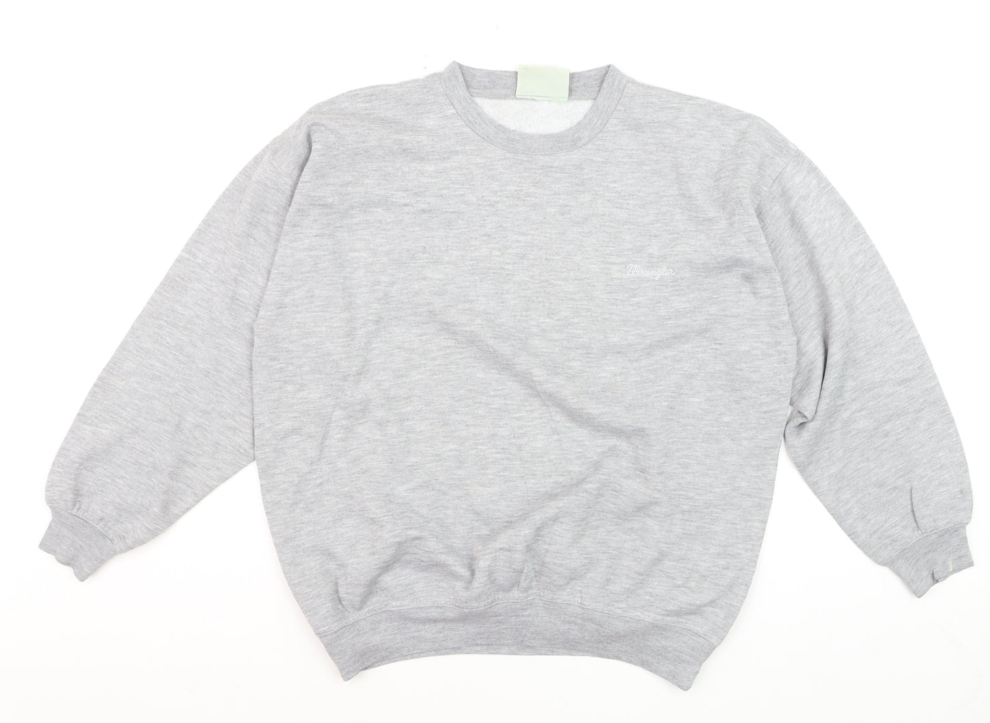 Wrangler Mens Grey Small Crew Neck Pullover Sweatshirt Classic Style