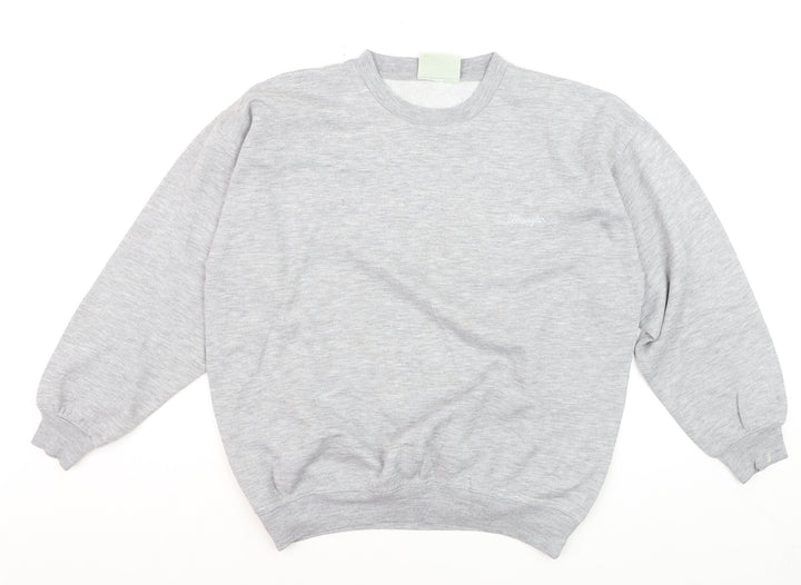 Wrangler Mens Grey Small Crew Neck Pullover Sweatshirt Classic Style