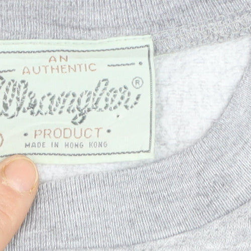 Wrangler Mens Grey Small Crew Neck Pullover Sweatshirt Classic Style