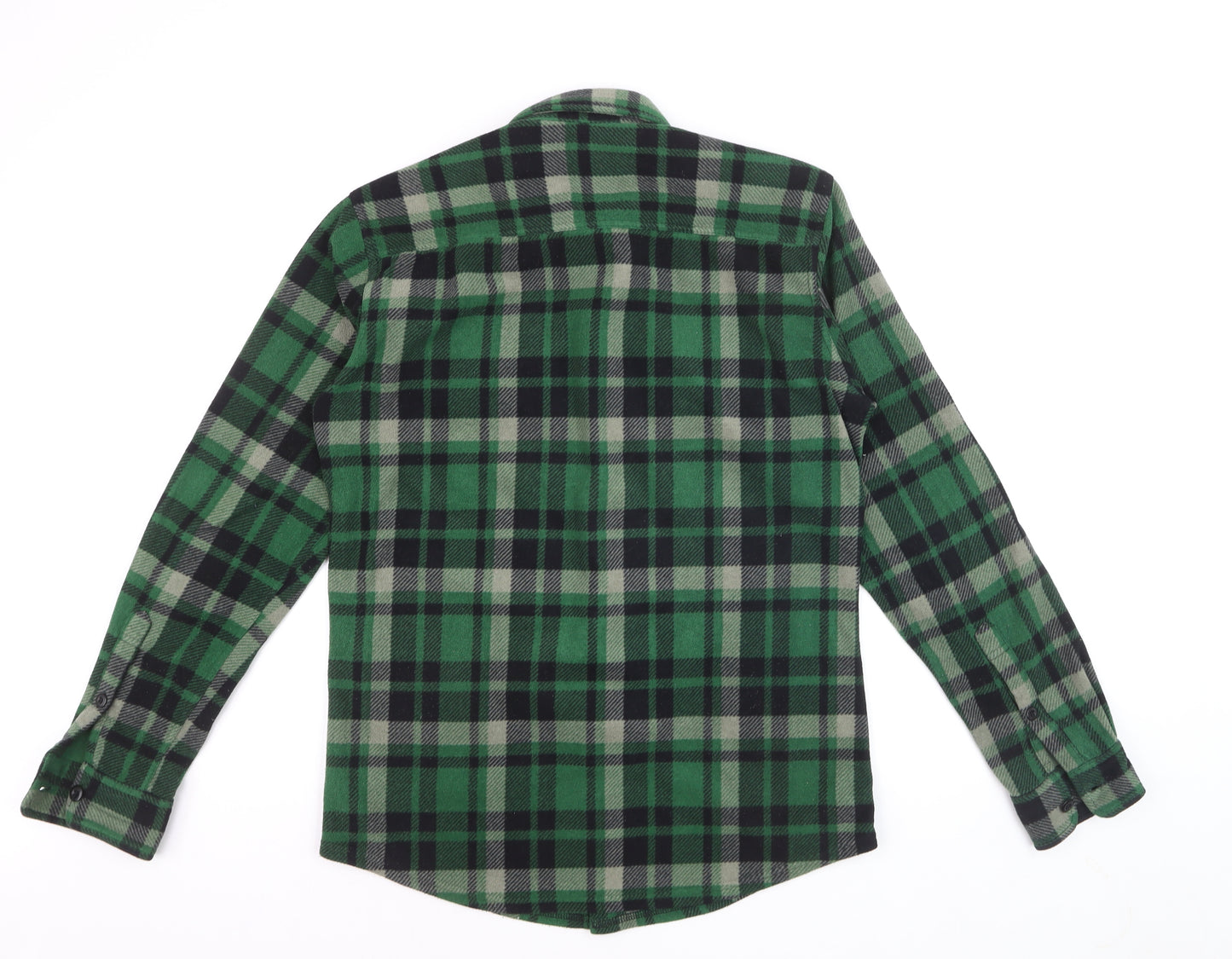 Uniqlo Men's Green Black Plaid Flannel Button-Up Shirt Size S