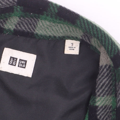 Uniqlo Men's Green Black Plaid Flannel Button-Up Shirt Size S
