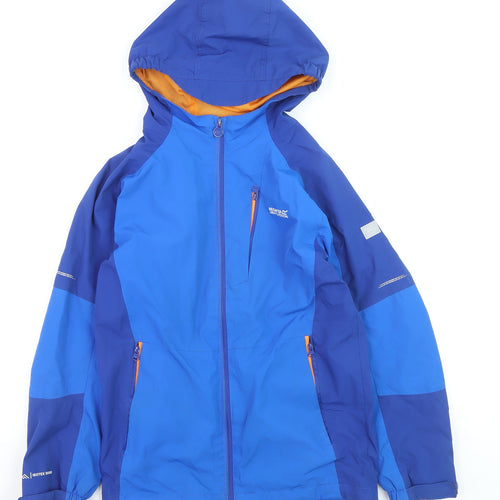 Regatta Boys Blue Waterproof Hooded Rain Coat Jacket 11-12 Years