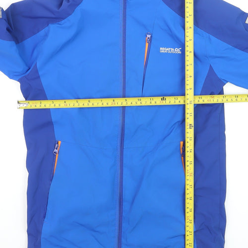 Regatta Boys Blue Waterproof Hooded Rain Coat Jacket 11-12 Years