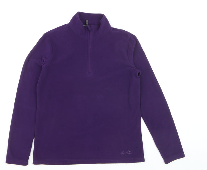 Peter Storm Women Purple Fleece 1/2 Zip Pullover Sweatshirt Size 14