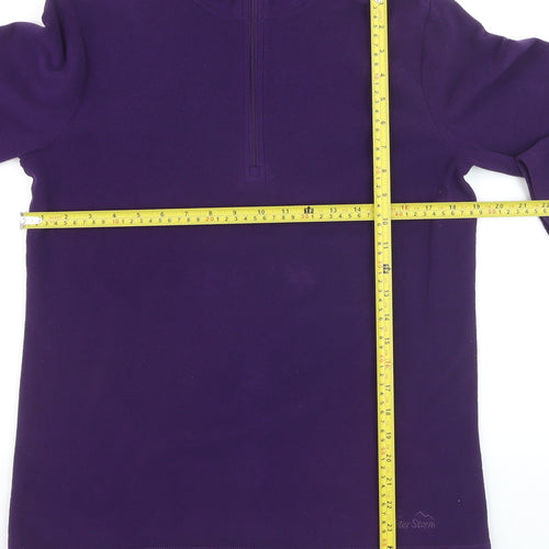 Peter Storm Women Purple Fleece 1/2 Zip Pullover Sweatshirt Size 14