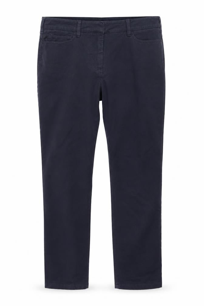 Hobbs Women's Blue Size 10 Chino Trousers Cotton Blend Slim Fit