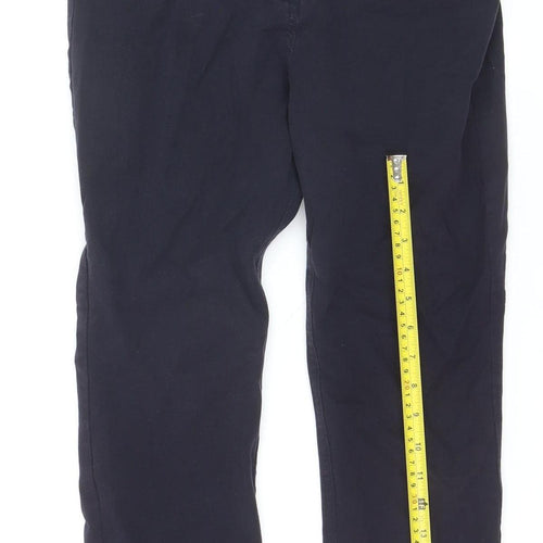 Hobbs Women's Blue Size 10 Chino Trousers Cotton Blend Slim Fit