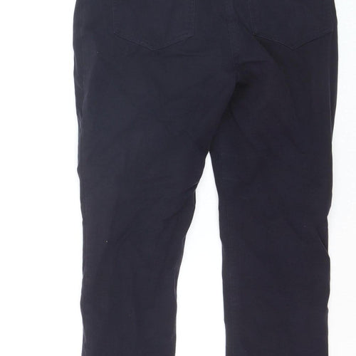 Hobbs Women's Blue Size 10 Chino Trousers Cotton Blend Slim Fit