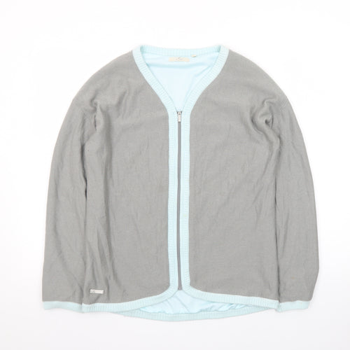 Adidas Womens Grey Full Zip Knit Jumper Cardigan Size M