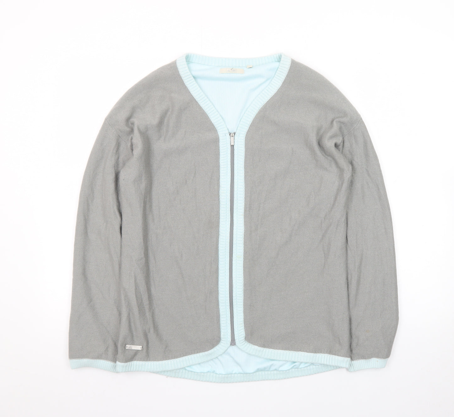 Adidas Womens Grey Full Zip Knit Jumper Cardigan Size M