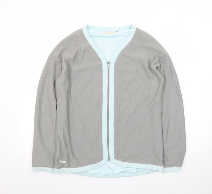 Adidas Womens Grey Full Zip Knit Jumper Cardigan Size M