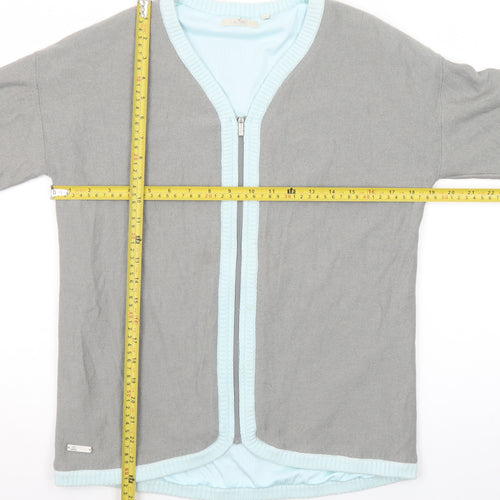 Adidas Womens Grey Full Zip Knit Jumper Cardigan Size M
