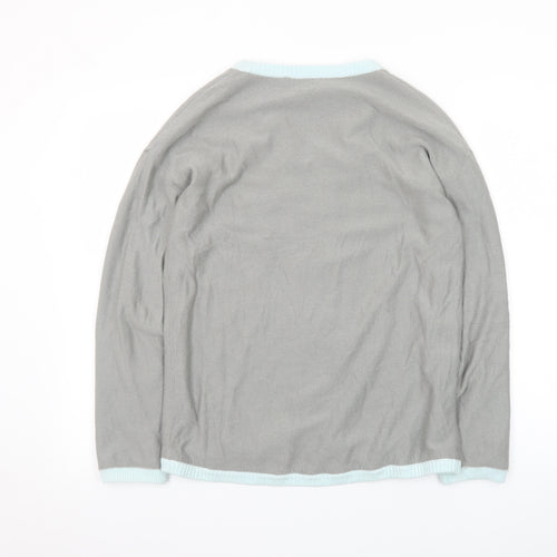 Adidas Womens Grey Full Zip Knit Jumper Cardigan Size M