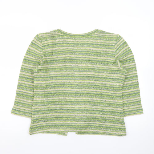 Marks and Spencer Women’s Green Striped Cardigan Medium Knit