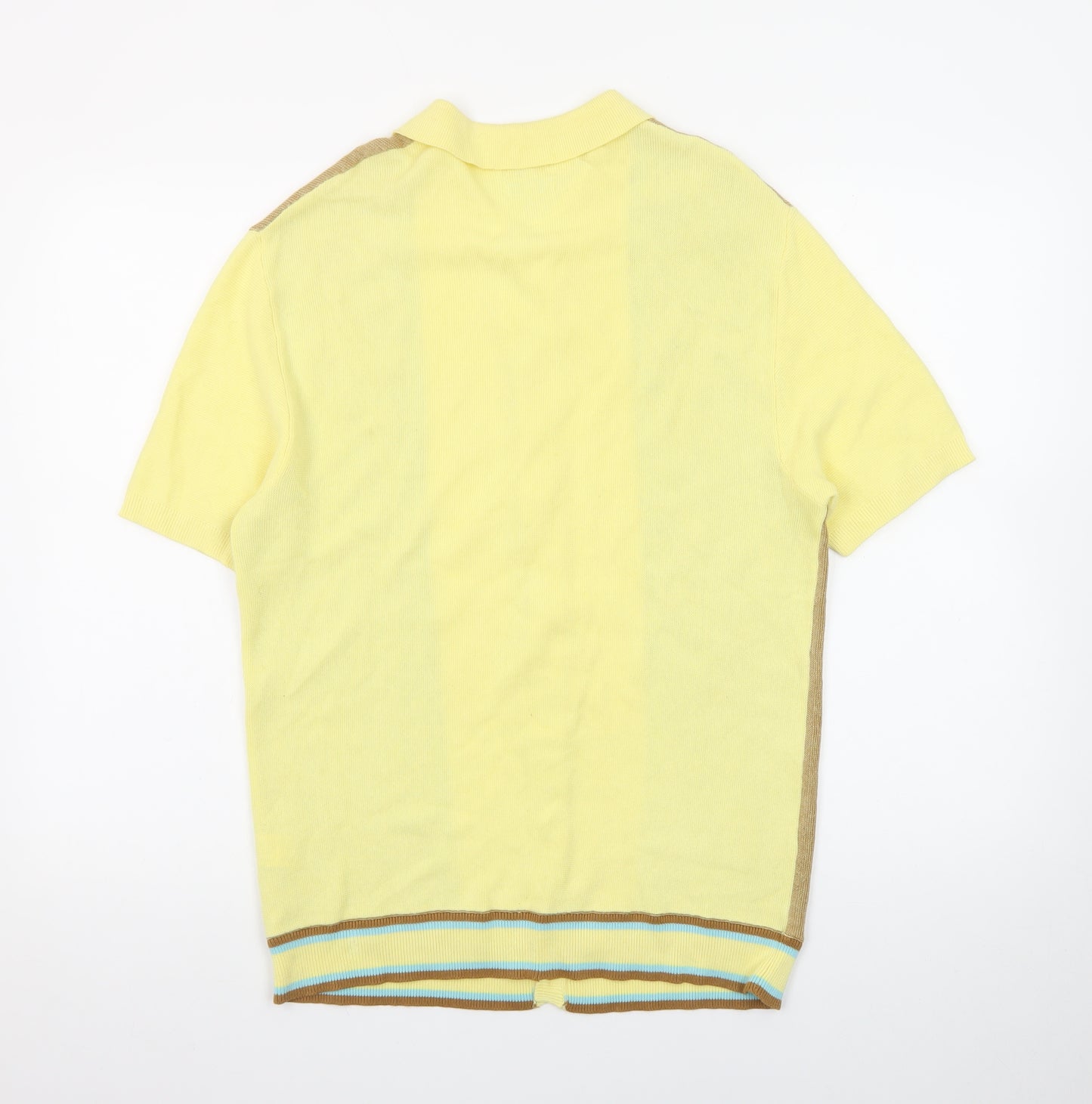 Good Vibes North Pole Contemporary Yellow Retro Men's L Polo Shirt