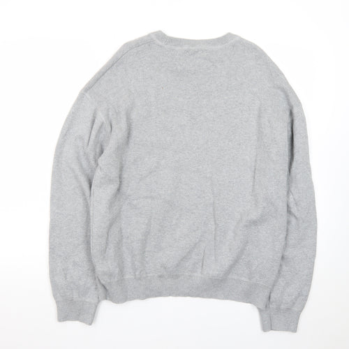 Zara Men Grey Cotton Knit Crew Neck Pullover Jumper M