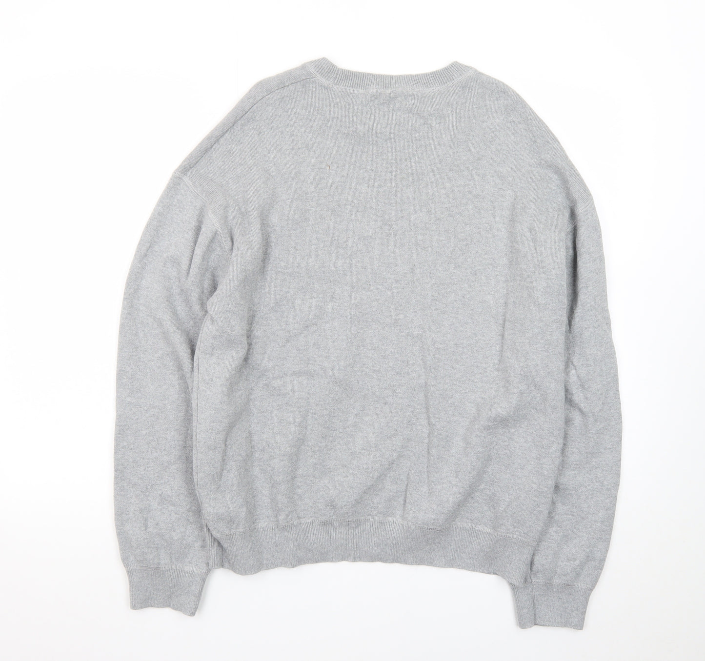 Zara Men Grey Cotton Knit Crew Neck Pullover Jumper M