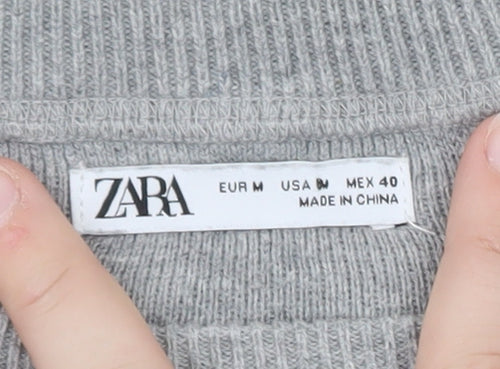 Zara Men Grey Cotton Knit Crew Neck Pullover Jumper M