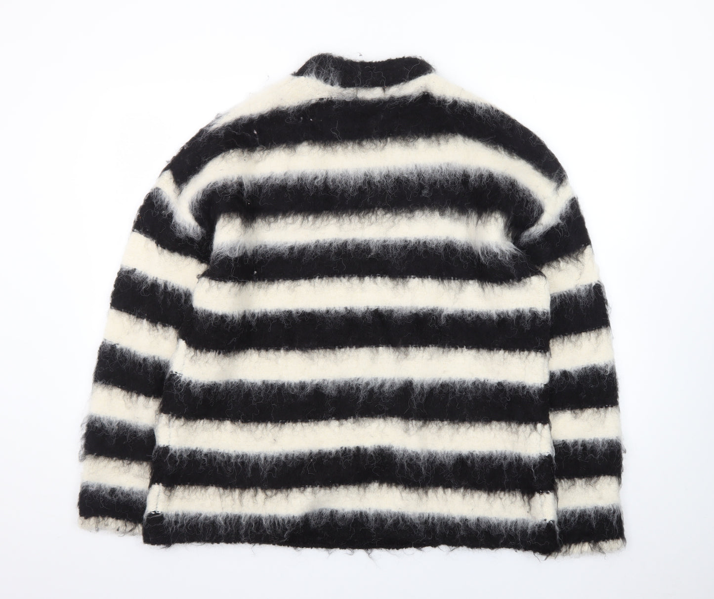 Topshop Women’s Black White Striped Mohair Wool Jumper S