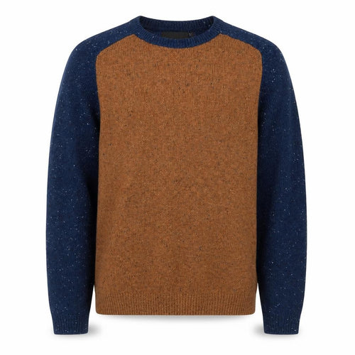ASOS Men’s Brown and Blue Crew Neck Acrylic Knit Jumper M
