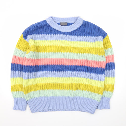 Yessica Women’s Multicoloured Striped Chunky Knit Pullover Jumper M