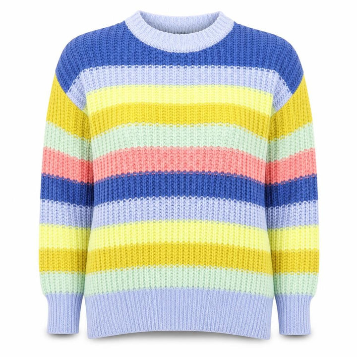 Yessica Women’s Multicoloured Striped Chunky Knit Pullover Jumper M