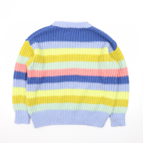 Yessica Women’s Multicoloured Striped Chunky Knit Pullover Jumper M