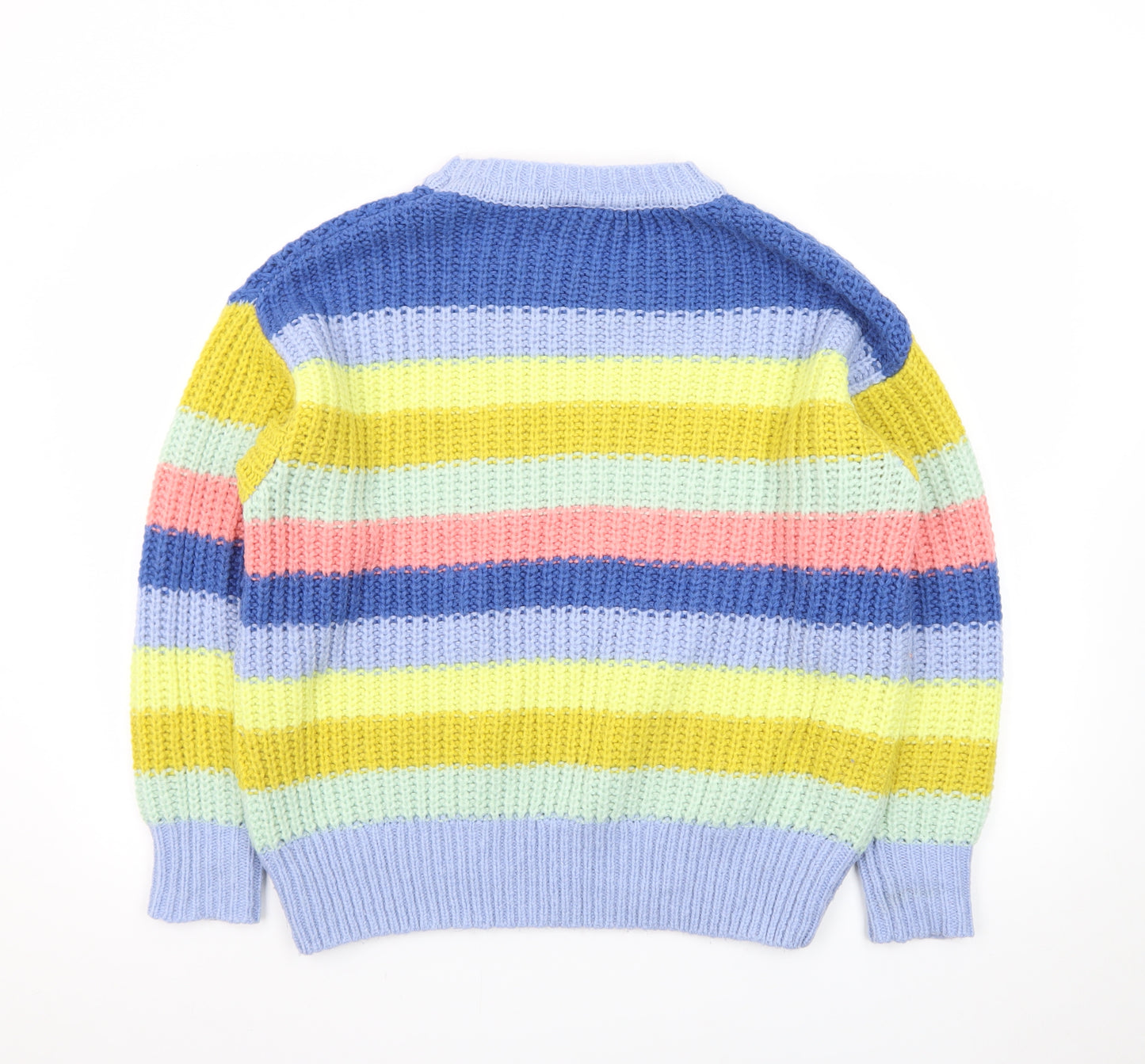 Yessica Women’s Multicoloured Striped Chunky Knit Pullover Jumper M