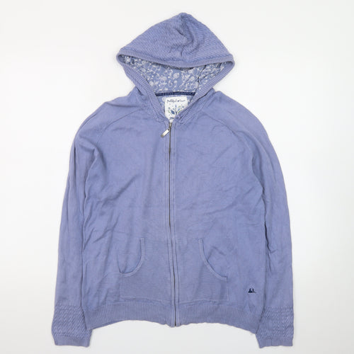 Matalan Women’s Blue Full Zip Hoodie Size 10 Cotton Lined Casual
