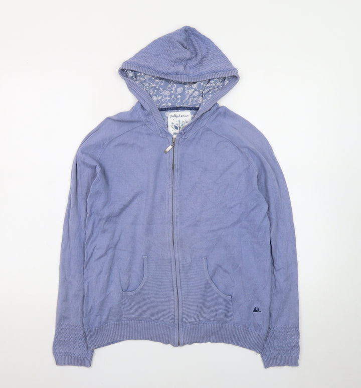 Matalan Women’s Blue Full Zip Hoodie Size 10 Cotton Lined Casual