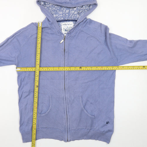 Matalan Women’s Blue Full Zip Hoodie Size 10 Cotton Lined Casual