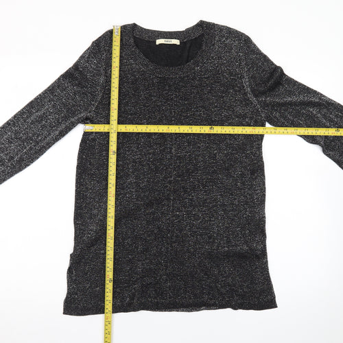 Oasis Womens Black Knit Long Sleeve Shift Dress M