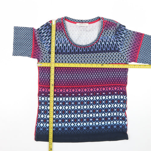 Betty Barclay Women’s Multicoloured Geometric Short Sleeve Jersey Top Size 14
