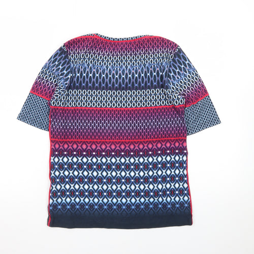Betty Barclay Women’s Multicoloured Geometric Short Sleeve Jersey Top Size 14