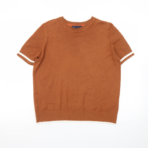 Marks and Spencer Men's Brown Short Sleeve Crew Neck T-Shirt M