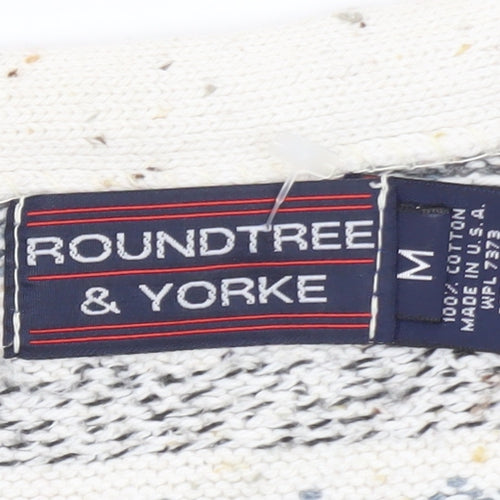 Roundtree & Yorke Women's Beige Fair Isle Knit Cotton Vest M