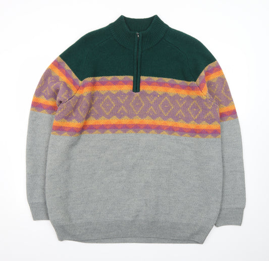 Joe Browns Men's Multicoloured 2XL Half Zip Knit Jumper