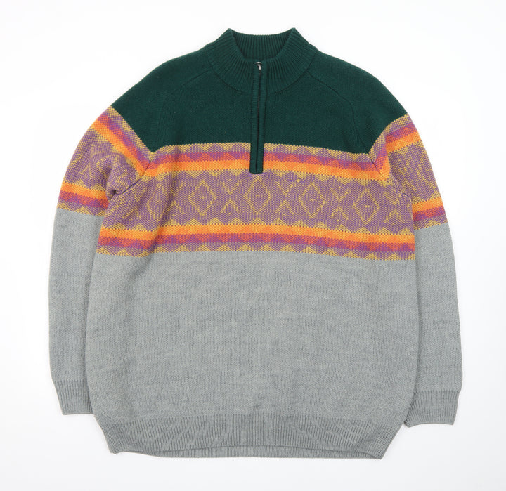 Joe Browns Men's Multicoloured 2XL Half Zip Knit Jumper