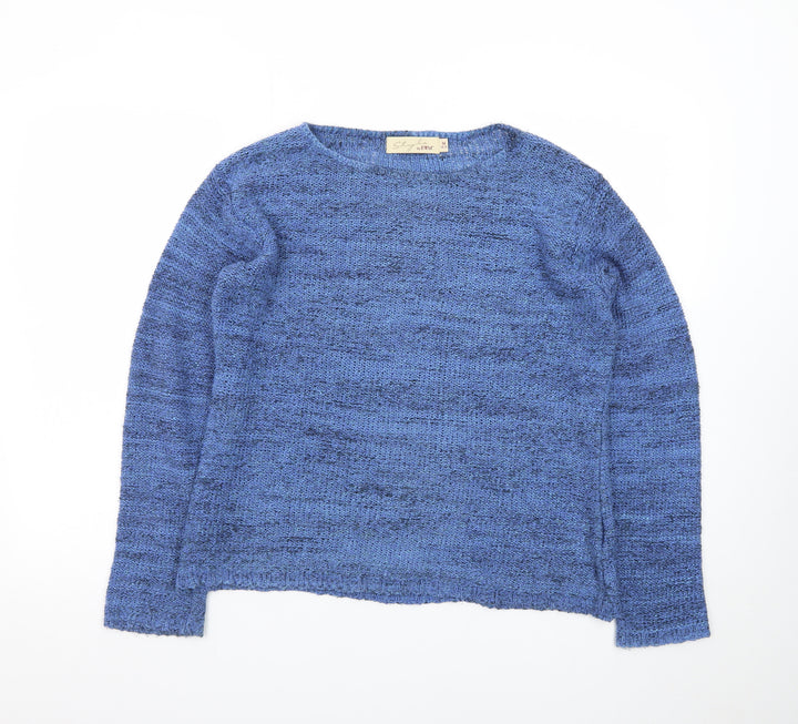 Style by EWM Women's Blue Knit Pullover Jumper Size M 14-16