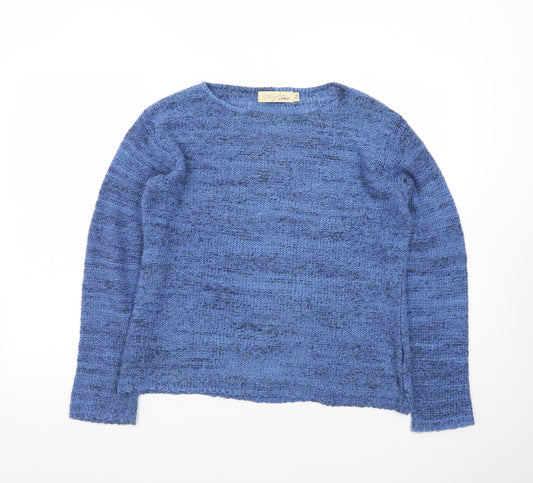 Style by EWM Women's Blue Knit Pullover Jumper Size M 14-16