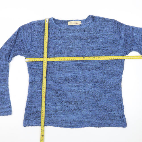Style by EWM Women's Blue Knit Pullover Jumper Size M 14-16
