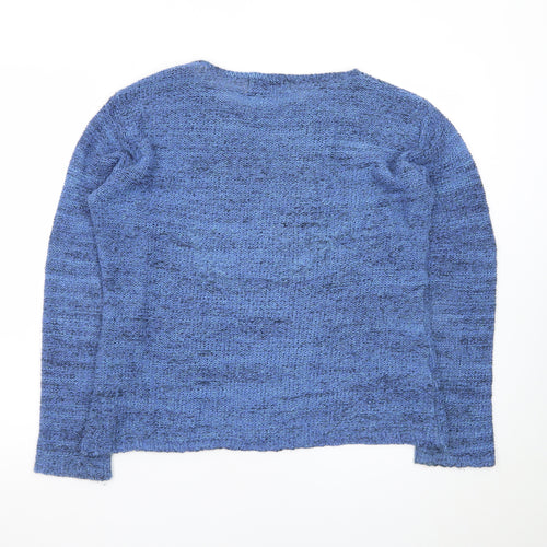 Style by EWM Women's Blue Knit Pullover Jumper Size M 14-16