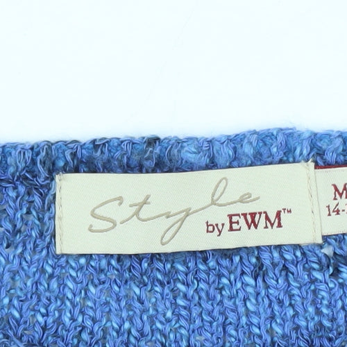 Style by EWM Women's Blue Knit Pullover Jumper Size M 14-16