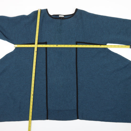 Jaeger Women’s Blue Wool Cashmere Blend Cape Jumper Size L