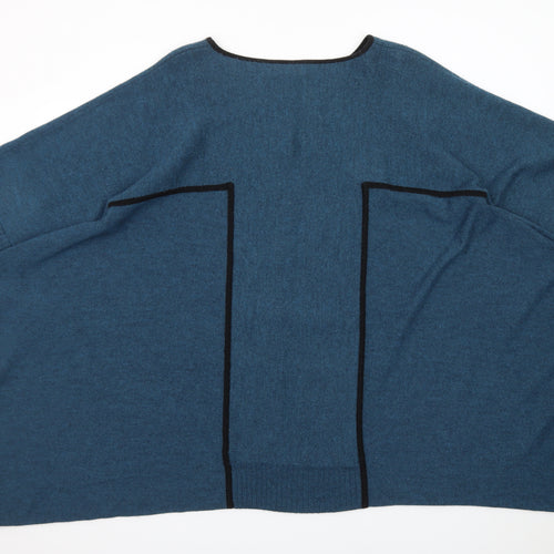 Jaeger Women’s Blue Wool Cashmere Blend Cape Jumper Size L
